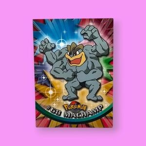 Pokemon 1999 TOPPS Machamp #68 Blue Logo TV Animation Edition Card